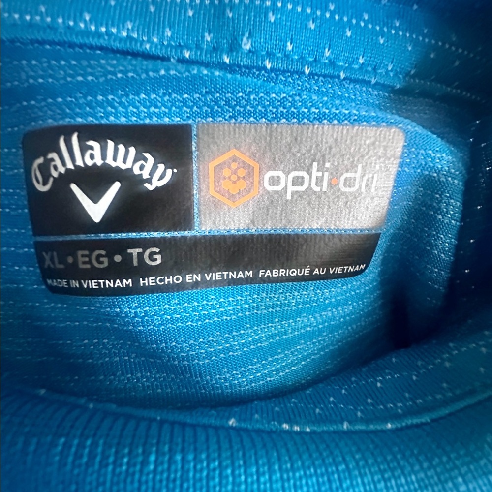 Men’s Callaway Opti-Dri Blue Short Sleeve Polo Shirt XL - Picture 2 of 2